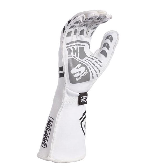 Simpson Racing EGMW Endurance Racing Gloves SFI 3.3/5 Adult Medium White Pair