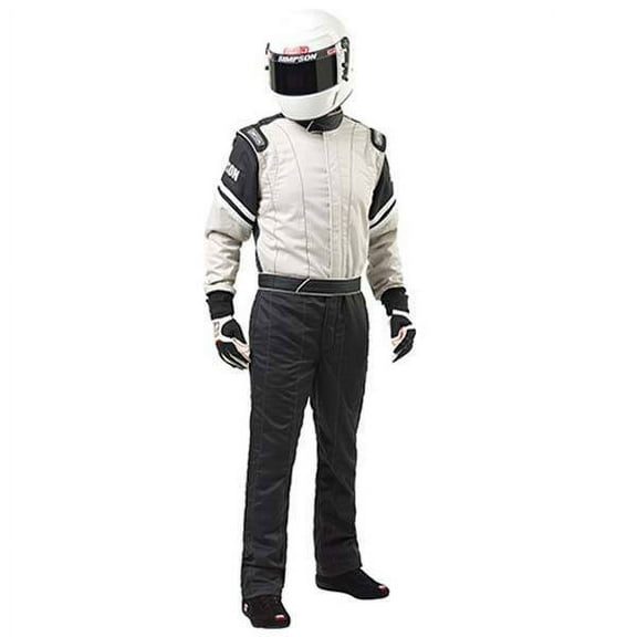 Simpson Racing L205471 Legend II Racing Suit Adult XL Gray/Black