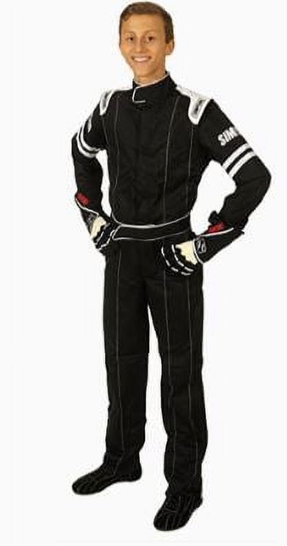 Simpson Racing LY22371 Legend II (SFI-1) Racing Suit - Youth Large - Black/Black