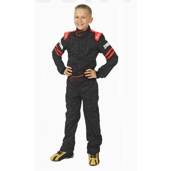 Simpson Racing LY23071 Legend II (SFI-1) Racing Suit - Youth XS - Black/Red