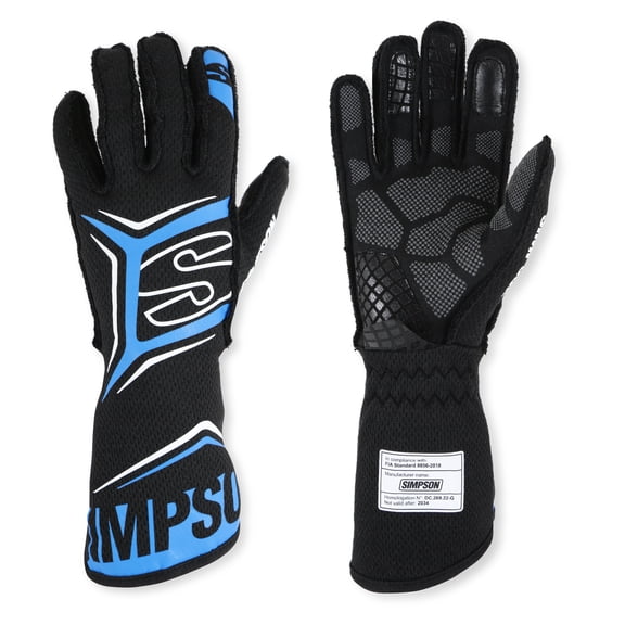 Simpson Racing MGMB Magnata Gloves Black/Blue Medium - Pair