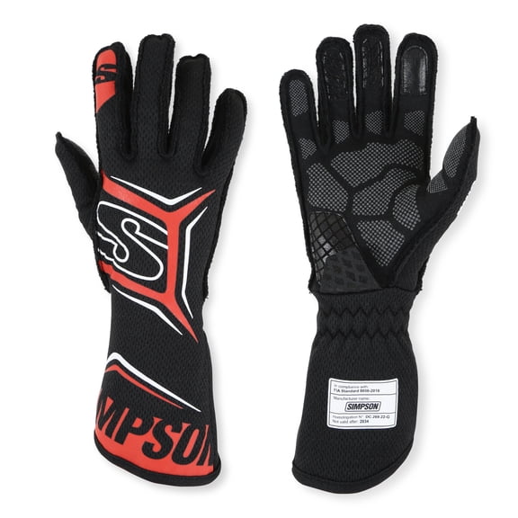 Simpson Racing MGMR Magnata Gloves Black/Red Medium - Pair
