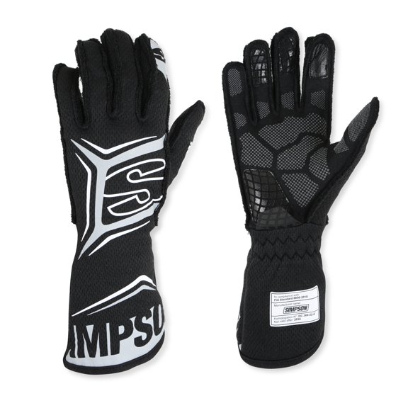 Simpson Racing MGSK Magnata Gloves Black/Grey Small - Pair