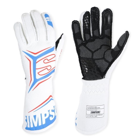 Simpson Racing MGSW Magnata Gloves White/Blue Small - Pair