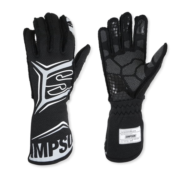 Simpson Racing MGXK Magnata Gloves Black/Grey XL - Pair