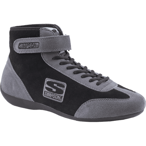 Simpson Racing MT750BK Mid Top SFI 3.3/5 Racing Shoes Mens Size 7-1/2 Black/Gray