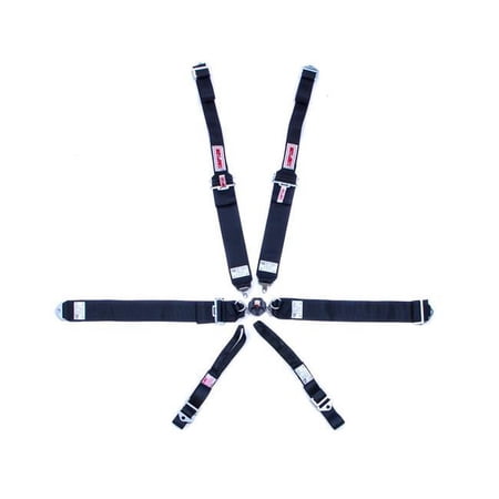 Simpson Safety SIM29828SO 6 - Point Camlock Bolt In & Pull Down Hans Upper Harness System, Black