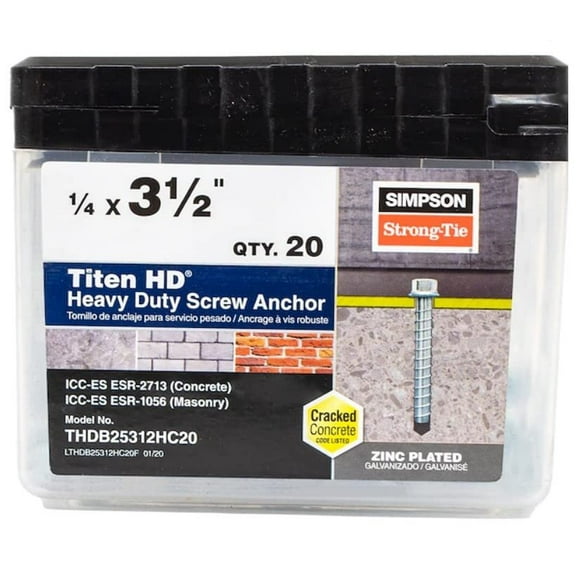 Simpson Strong-Tie 1/4-in x 3-1/2-in Concrete Anchors 20-Pack