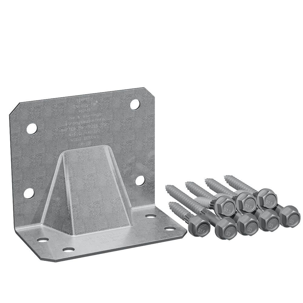Simpson Strong-Tie Gusset Angle Bracket Kit HGA10 - Galvanized Metal - 10 Pack with Screws