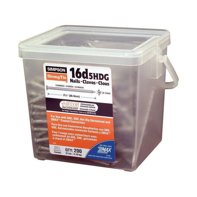 Simpson Strong-Tie 8D 1-1/2 in. Wood Joiner Hot-Dipped Galvanized Steel Nail Round Head 5 lb Simpson Strong-Tie 8D 1-1/2 in. Wood Joiner Hot-Dipped Galvanized Steel Nail Round Head 5 lb
