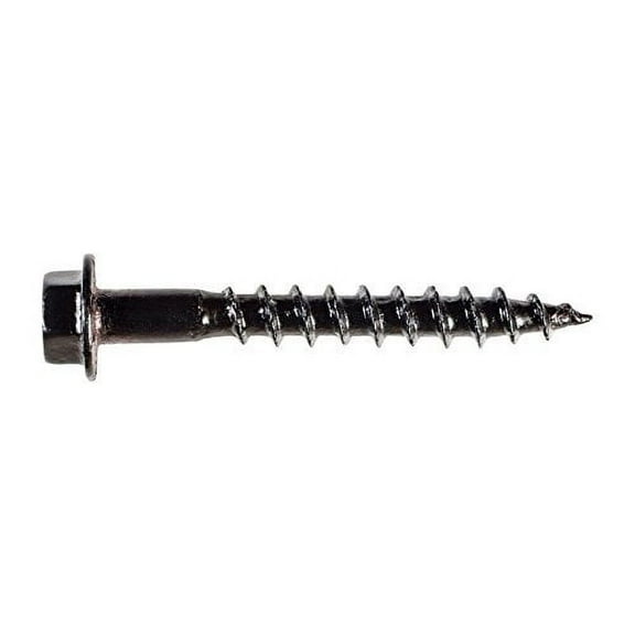 Simpson Strong-Tie 5005066 No.10 x 1.5 in. Hex Wood Screw44; Black - Pack of 50