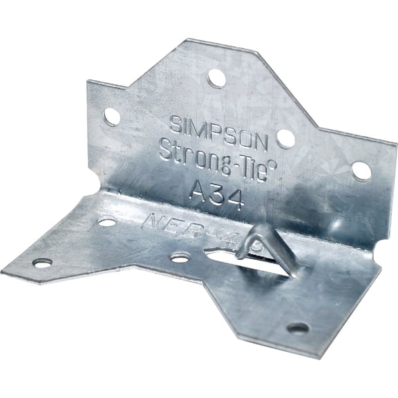 Simpson Strong-Tie Simpson Strong Tie A34Z ZMAX Galvanized 18-Gauge Framing Angle 100-per Box Home & Garage Storage, Stackable Design