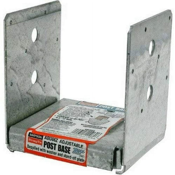Simpson Strong Tie ABU66Z ZMAX Galvanized 12-Gauge 6x6 Adjustable Post Base 10-per Box