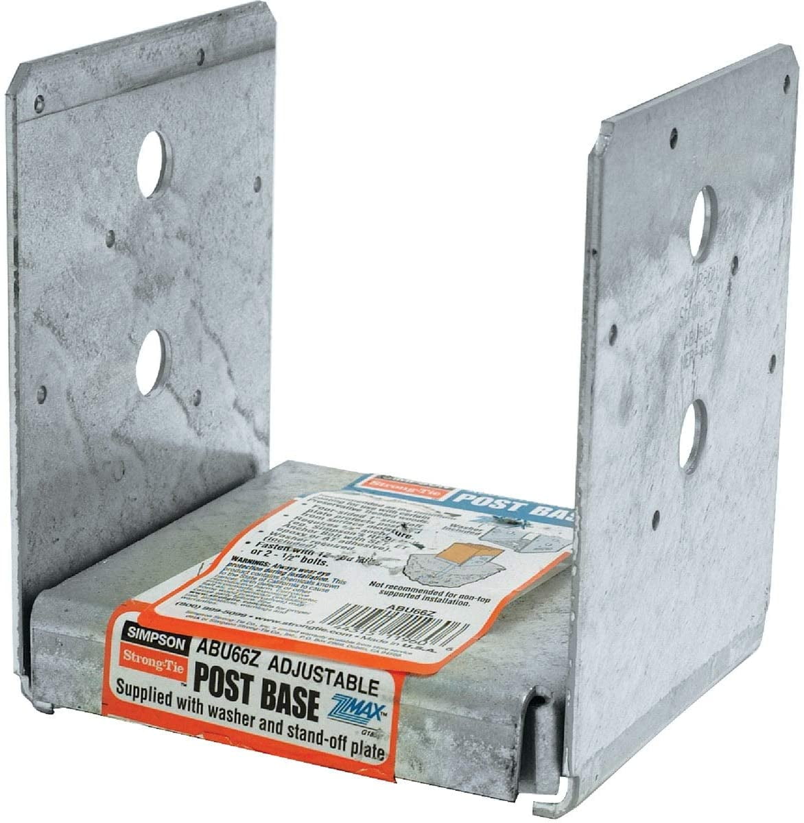 Simpson Strong-Tie Post Base ABU66Z Adjustable - Steel, Galvanized - 10 Pack, 6 x 6
