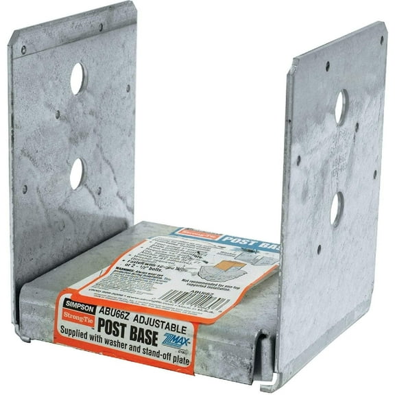Simpson Strong-Tie Post Base ABU66Z Adjustable 6x6 Z-Max Steel - 10 Pack