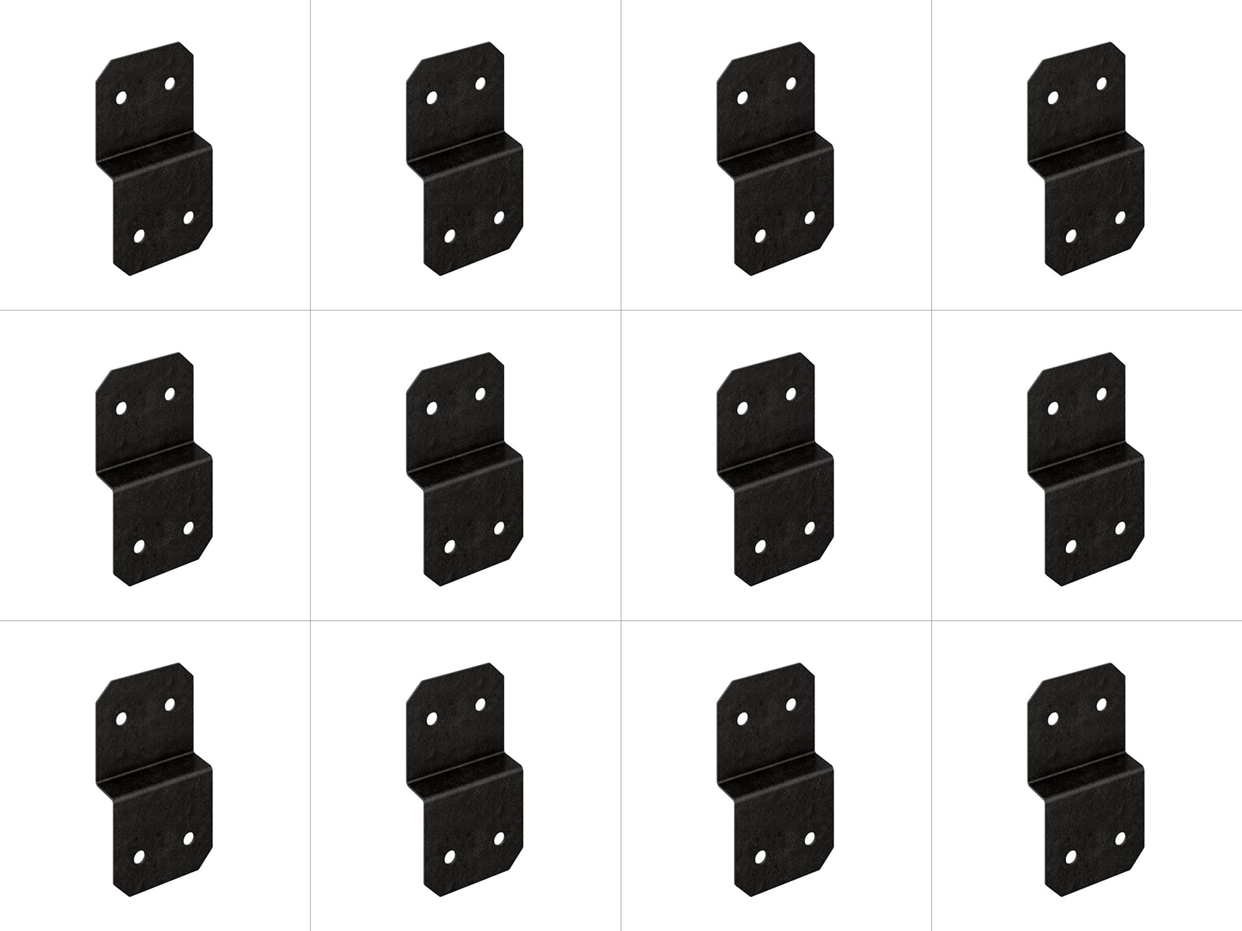 Simpson Strong Tie APVDJT2-6 Outdoor Accents Avant Collection 5 in. ZMAX, Black Powder-Coated Deck Joist Tie for 2X, 12-Pack