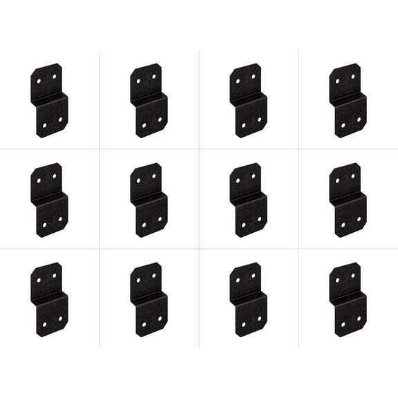 Simpson Strong Tie APVDJT2-6 Outdoor Accents Avant Collection 5 in. ZMAX, Black Powder-Coated Deck Joist Tie for 2X, 12-Pack