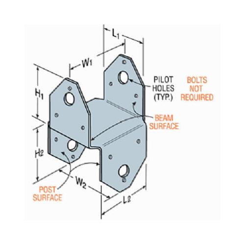 Simpson Strong Tie BC4Z-R G185 4x4 Post Cap Z-Max