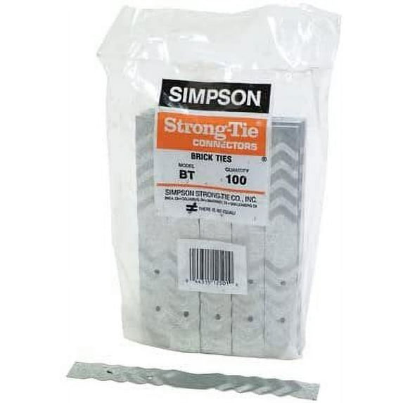 Simpson Strong Tie BT-R100 Brick Ties, 22-Ga, 100-Pk. - Quantity 1
