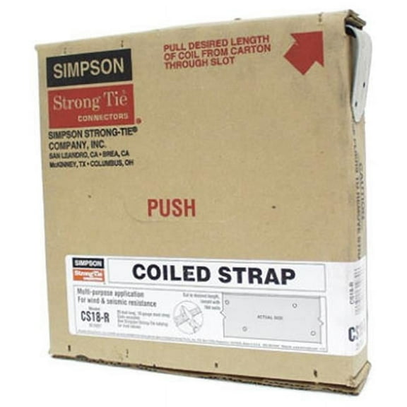 Simpson Strong Tie CS18-R-WEST Coiled Continuous Utility Strap- 18 Gauge