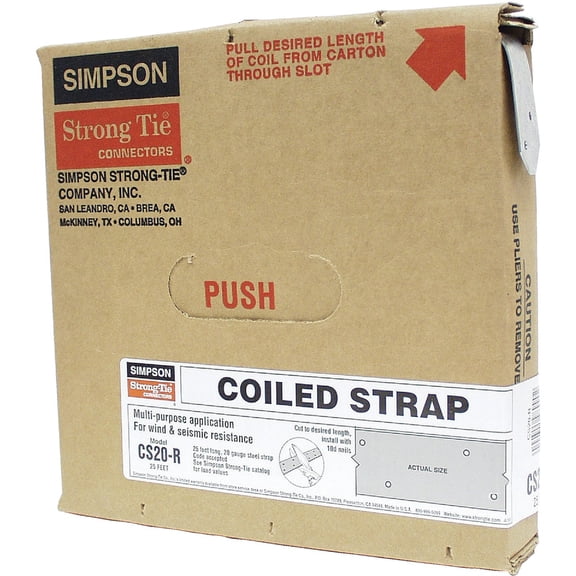 Simpson Strong-Tie Structural Strap CS20-R - 20 Gauge Galvanized Steel - 25 Ft