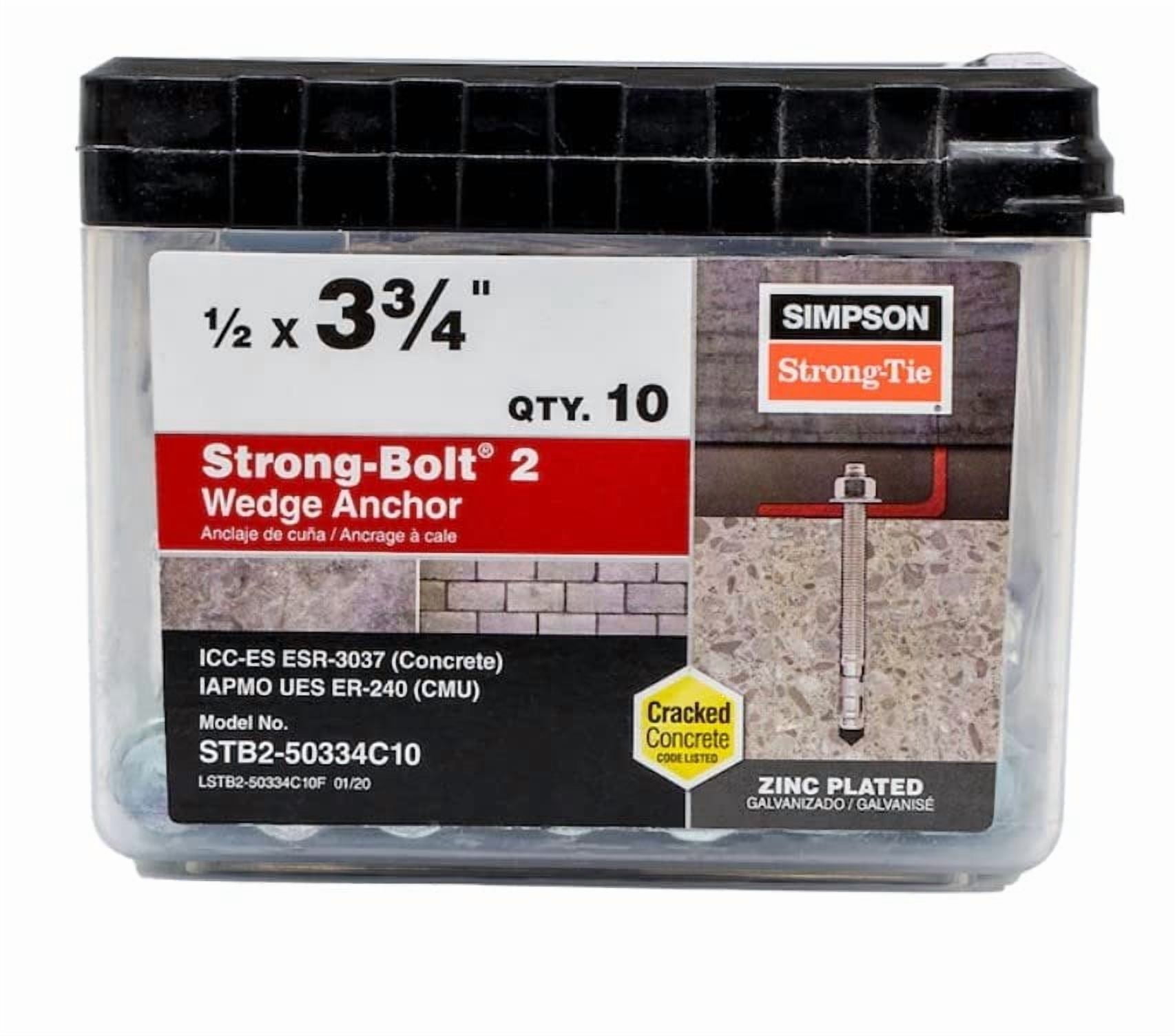 Simpson Python Fastner Simpson Strong-Tie Wedge Anchor Concrete Fastener - 1/2-in x 3-3/4-in ...