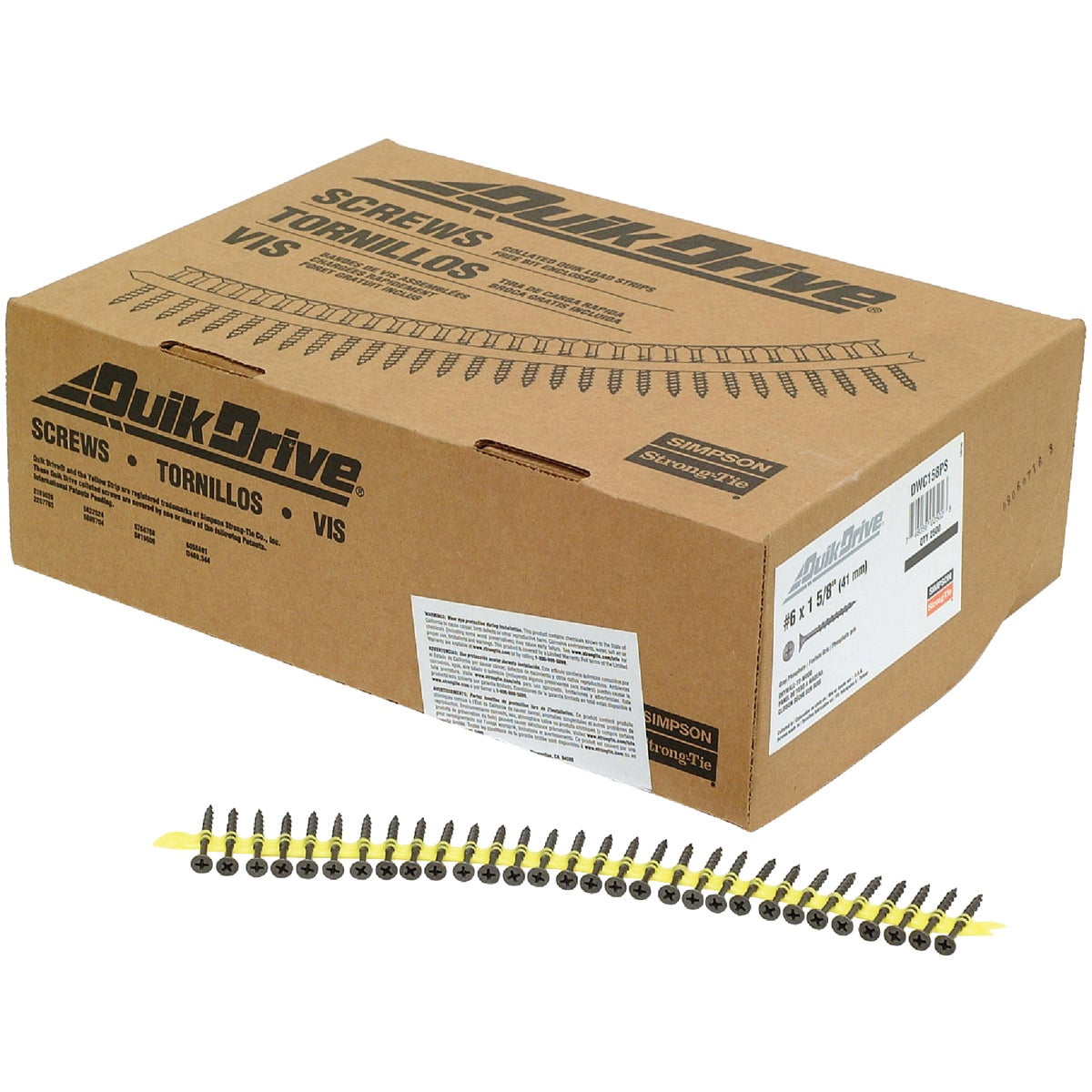 Simpson Strong-Tie DWC158PS DWC Drywall Screw (Collated) — #6 x 1-5/8 in. #2 Phillips Bugle-Head (2500-Qty)