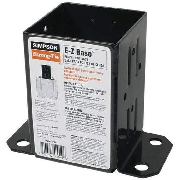 Simpson Strong Tie FPBB44 4x4, Black Finish E-Z Post Base Bracket 10 Pack