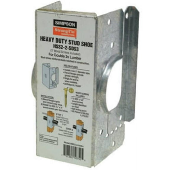 Simpson Strong-Tie HSS2-2-SDS3 Stud Shoe with Screws, 16 Gauge, 3-In. W - Quantity 1