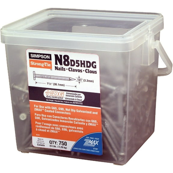 Simpson Strong-Tie Hdg Nails 1-1/2" L 10 Ga Galvanized  Construction & DIY Use, Standard Hardware Spec