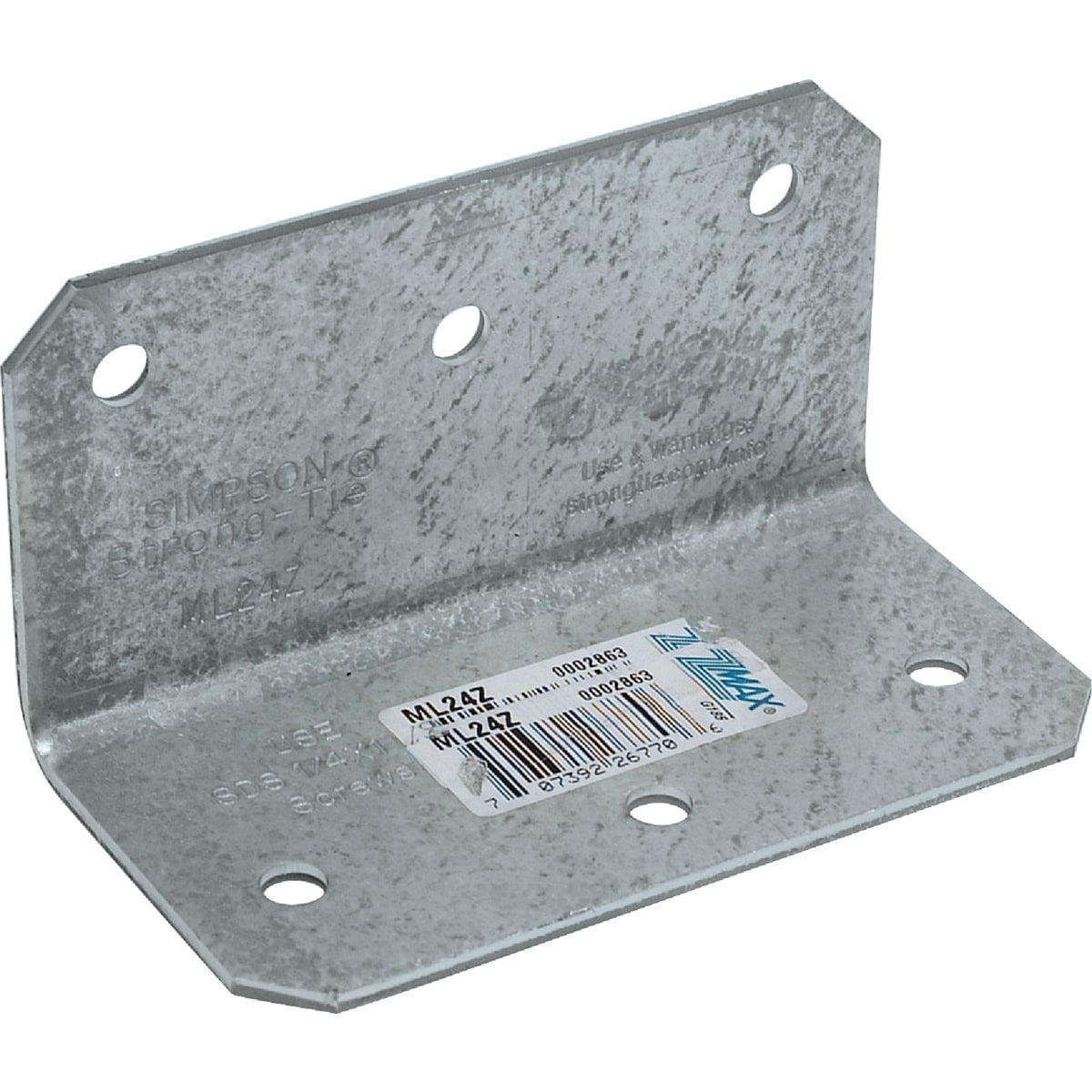 Simpson Strong-Tie Heavy Angle 1/4" X 1-1/2" 12 Ga Zmax — Residential Use, Standard Application