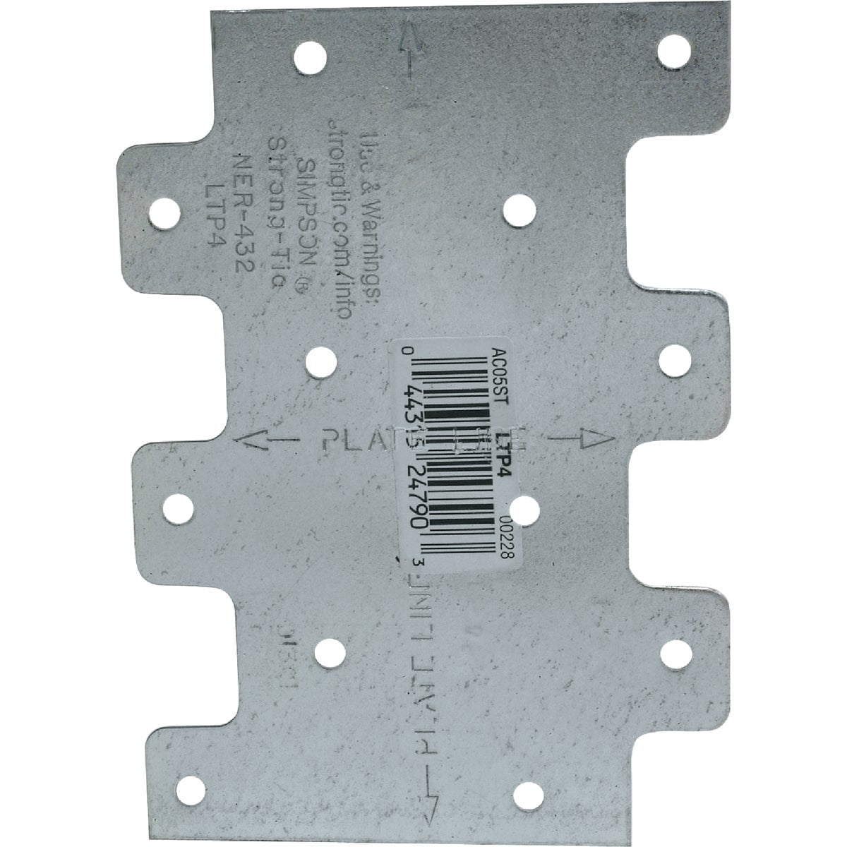 Simpson Strong-Tie Lateral Tie Plate - Multicolor — Residential Use, Standard Application