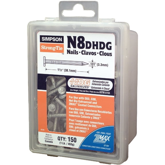 Simpson Strong Tie N8DHDG Structural Connector 1-1/2-Inch by 0.131-Inch 10-Gauge Smooth Shank Hot-Dip Galvanized Nails