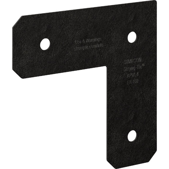 Simpson Strong-Tie Outdoor Accents Avant Collection ZMAX Black Powder-Coated L Strap - Pack of 6