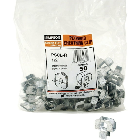 Simpson Strong-Tie Panel Sheathing Clip PSCL 1/2-R50 - Steel - 50-Pack