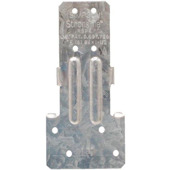 Simpson Strong-Tie Structural Strap Tie RSP4 Reversible Stud Plate - 2" x 4" Multicolor Residential Use, Standard Application