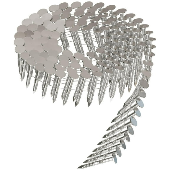 Simpson Strong-Tie S11A125RNB 15 Wire Coil, Full Round Head, Ring-Shank Roofing Nail 1-1/4 in. Type 304 7200-Qty
