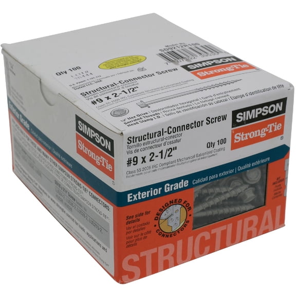 Simpson Strong-Tie Connector Screw SD9212R100 - 9x2.5 Screw - Pack Of 1