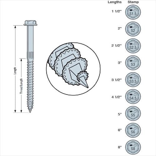 Simpson Strong-Tie SDS25312-R25L 1/4 x 3-1/2-Inch Screw Ledger 250 Pk