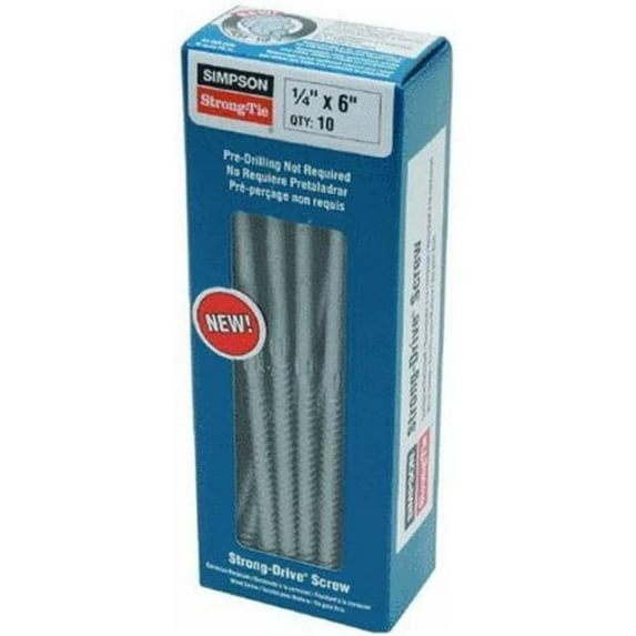 Xinrong Wood Screw SDS25600-R10 - Hex Head, Rust Resistant, Stainless Steel - 6", 10 Pack