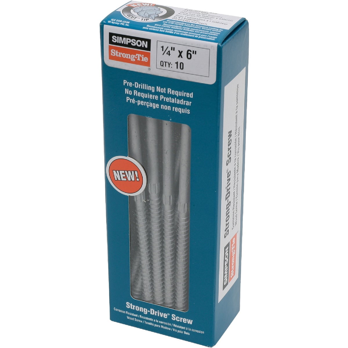 Xinrong Wood Screw SDS25600-R10 - Hex Head, Rust Resistant, Stainless Steel - 6", 10 Pack