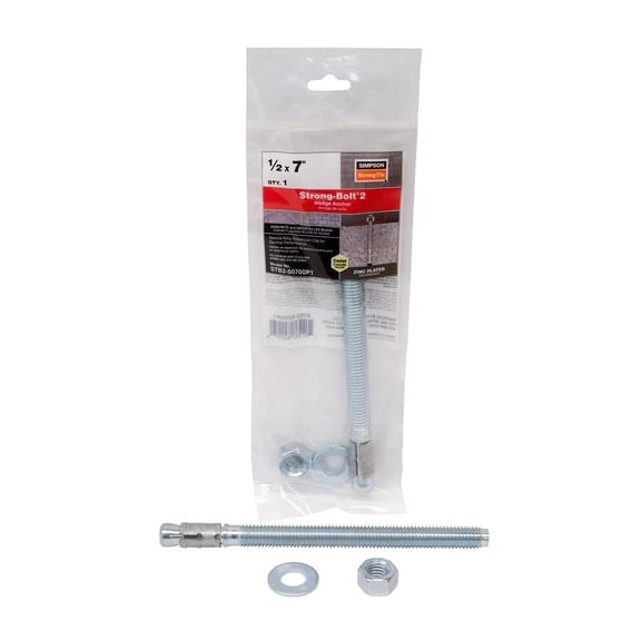 Strong-Bolt 1/2 In. X 7 In. Zinc-Plated Wedge Anchor