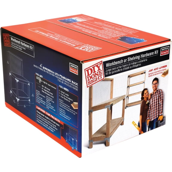 Simpson Strong-Tie TG12505001UW WBSK Workbench and Shelving Hardware Kit Pack of 3 — Standard Mounting Hardware, Drop-In Replacement
