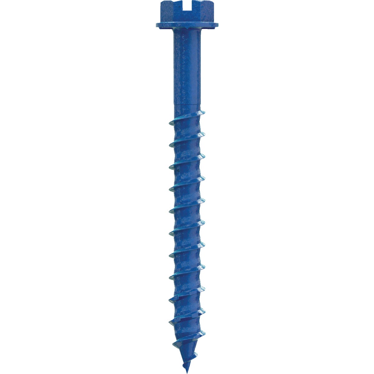 Simpson Strong-Tie TNT25214H Titen Turbo — 1/4 in. x 2-1/4 in. Hex-Head Concrete and Masonry Screw, Blue (100-Qty)
