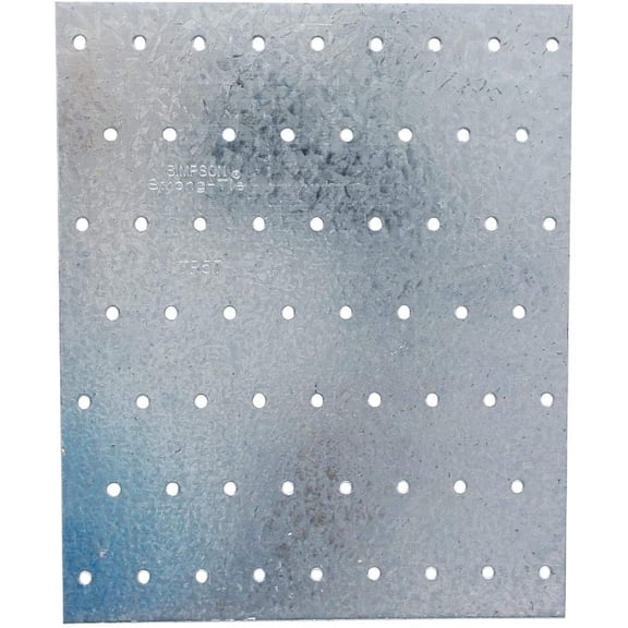 Simpson Strong-Tie Tie Plate - Galvanized Steel, 20 Ga - 7 In L x 5.75 In W, Silver