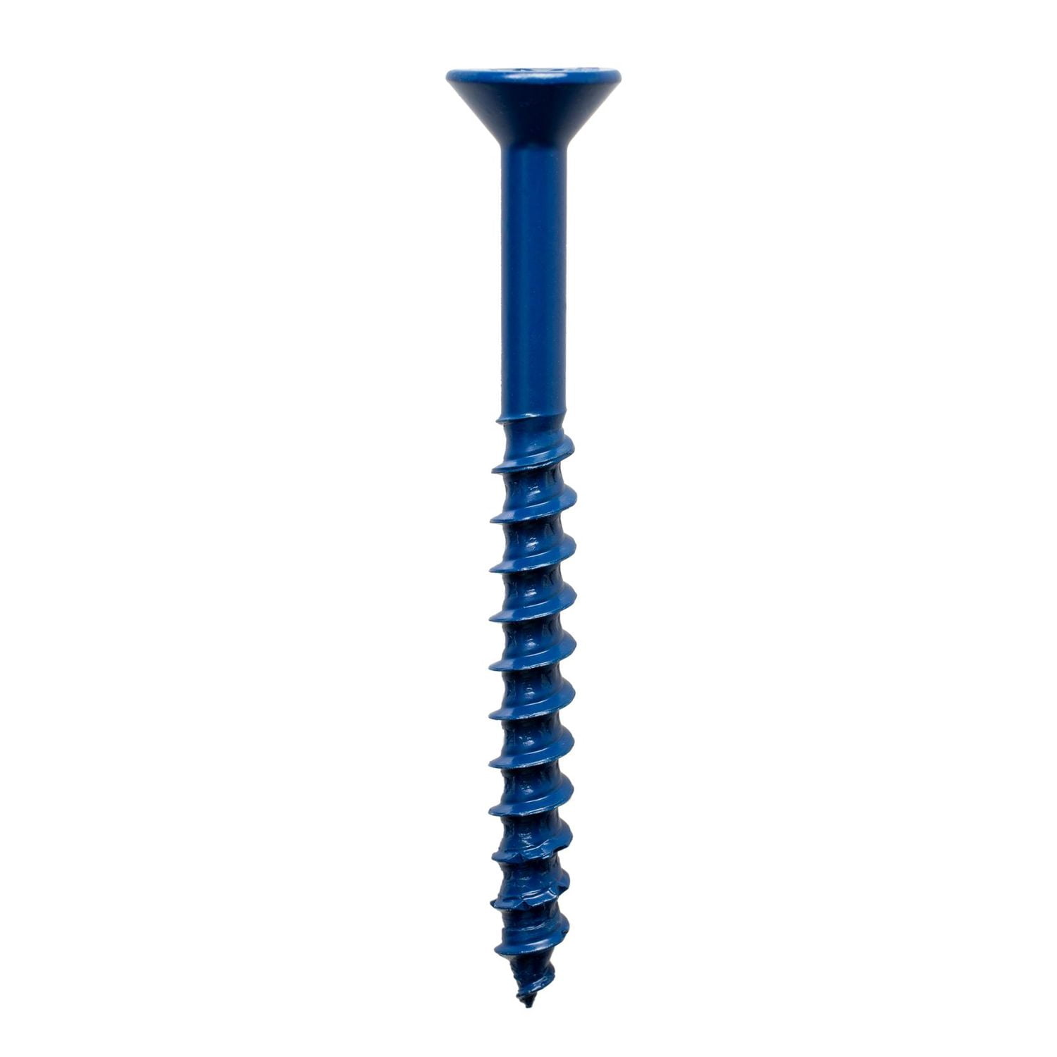 Simpson Strong-Tie TNT18214TFC75 Titen Turbo — 3/16 in. x 2-1/4 in. 6-Lobe Flat-Head Concrete and Masonry Screw, Blue (75-Qty)