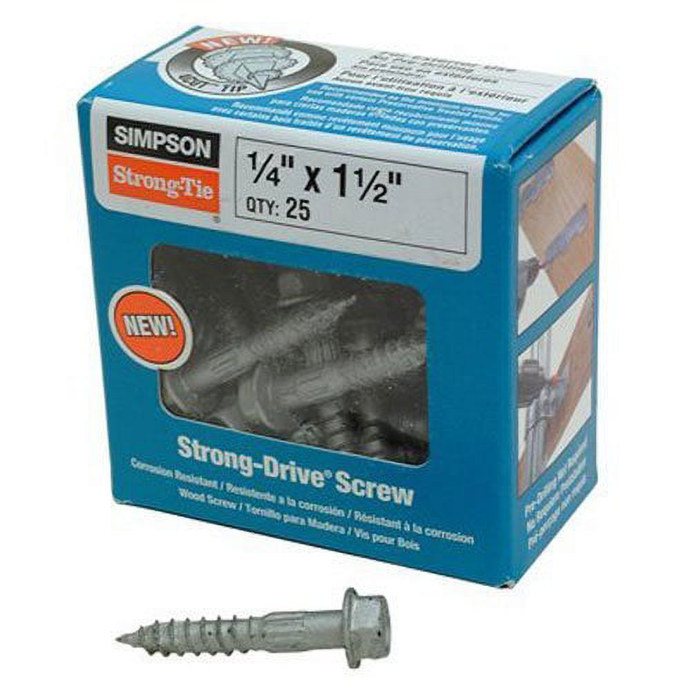 Simpson Structural Screws SDS25112-R25 1/4-Inch by 1-1/2-Inch with 1-Inch Threaded Structural Wood Screw, 25-Pack - image 1 of 1