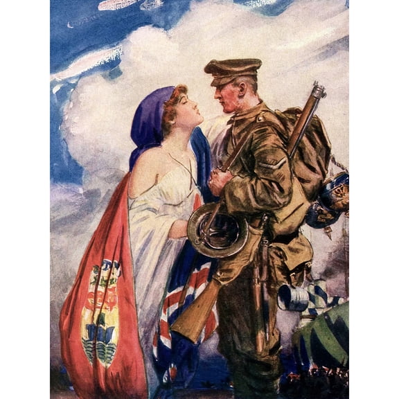Simpson Your Motherland Soldier Kiss Canada Illustration Extra Large XL Wall Art Poster Print