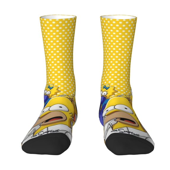 Simpsons Adult Socks Casual Tube Socks Durable Comfort Calf Socks Soft Elastic Crew Socks 2 Black-2