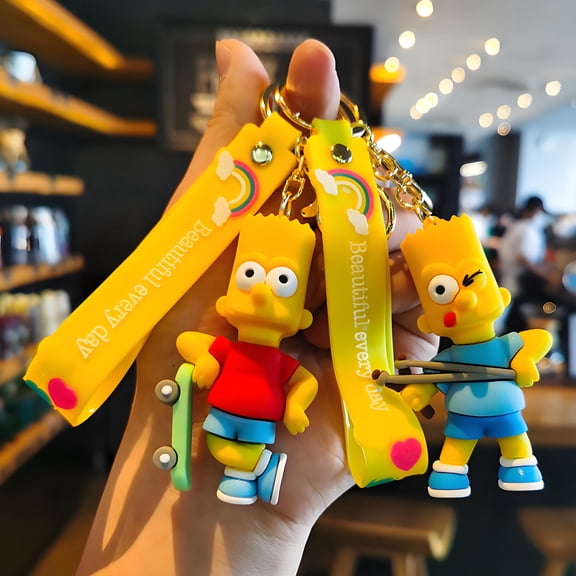 Simpsons Anime Keychain, Accessories for Backpack, Handbag, Purse Decoration
